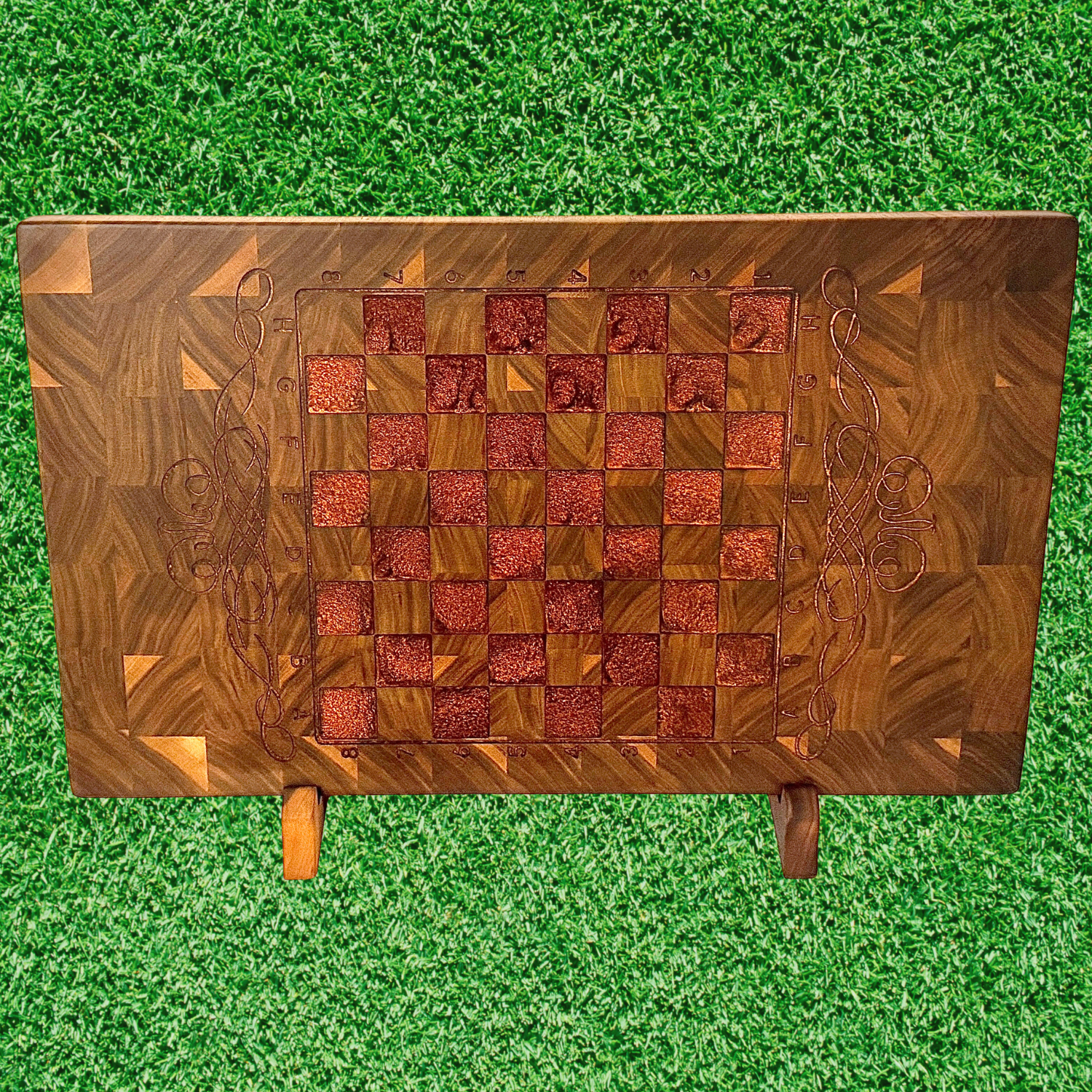 Engraved Chess Board Cutting Board – Dual Purpose Design